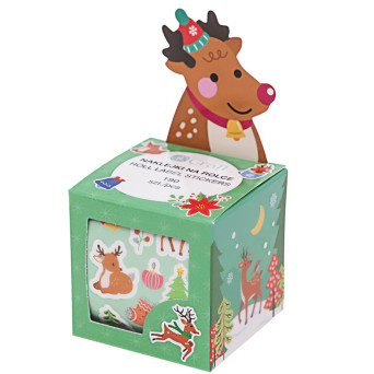 Roll label stickers, Reindeers - DpCraft - 190 pcs.