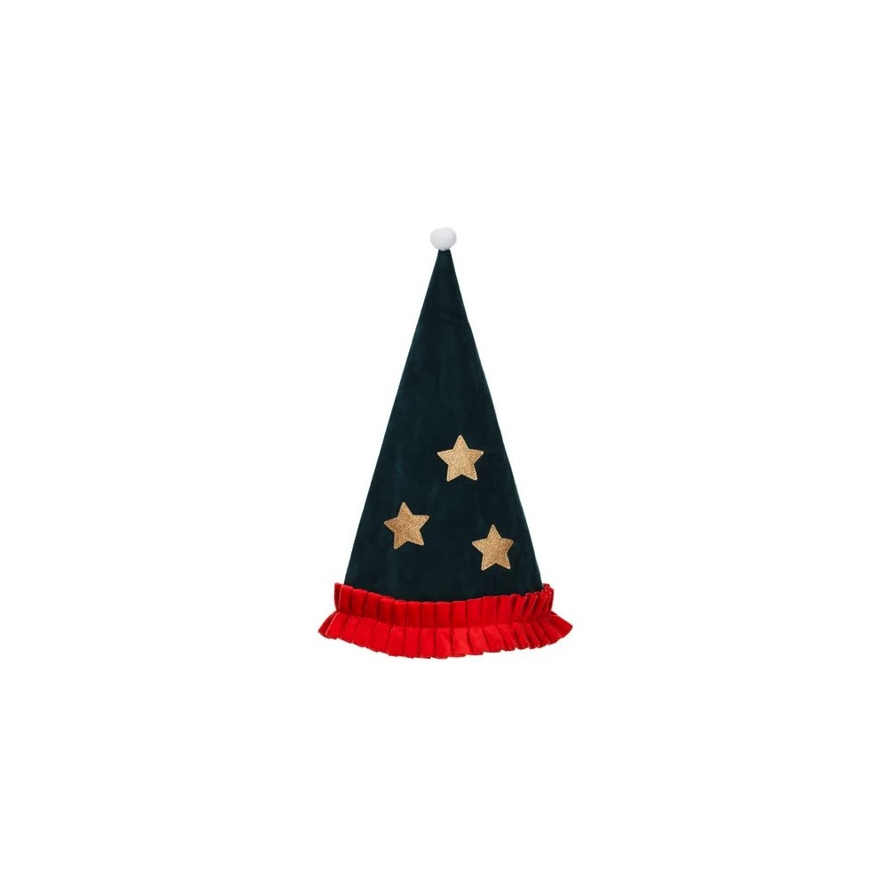 Santa hat with pompom - green and red, 46 cm