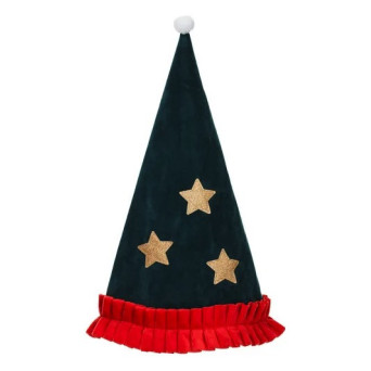 Santa hat with pompom - green and red, 46 cm