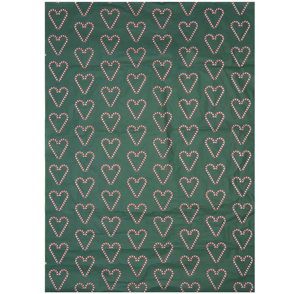 Bibuła do pakowania prezentów - Paper Poetry - Candy Cane Hearts, 5 szt.