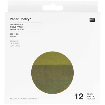 Gift wrapping tissue paper - Paper Poetry - green, 12 pcs.