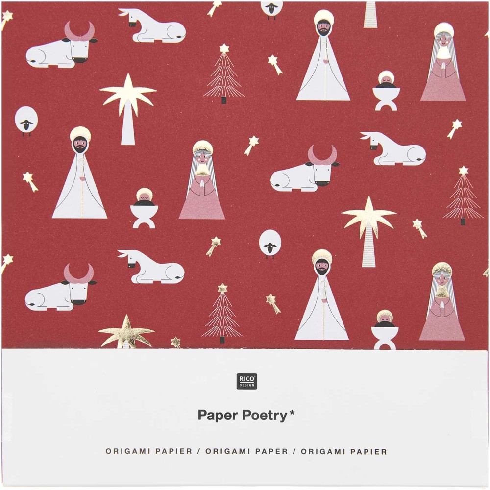 Papier origami, Christmas Rocks! - Paper Poetry - 15 x 15 cm, 50 ark.