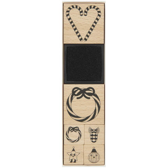 Wooden stamp set Christmas Rocks! - Paper Poetry - Candy Cane, 6 pcs.