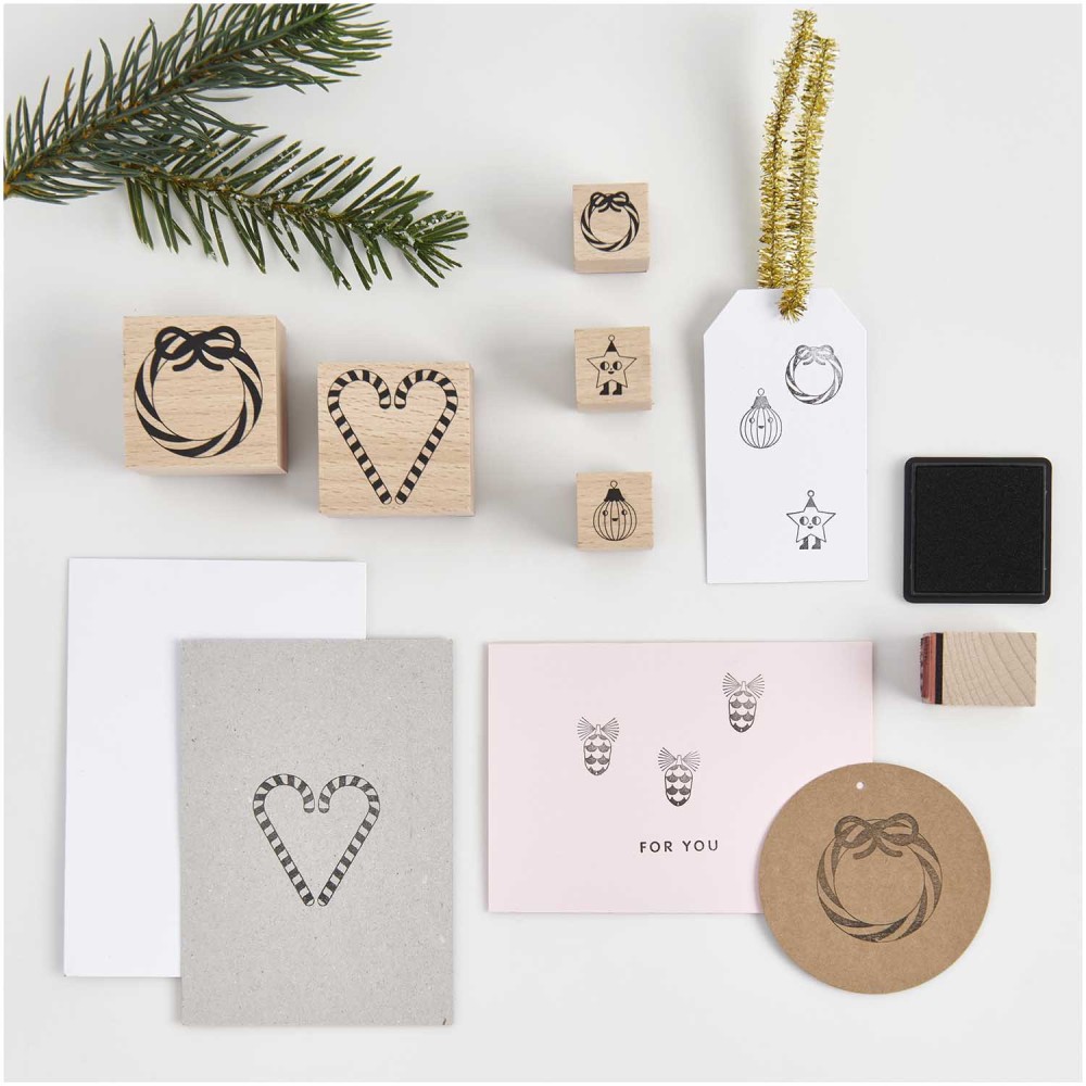 Zestaw drewnianych stempli Christmas Rocks! - Paper Poetry - Candy Cane, 6 szt.