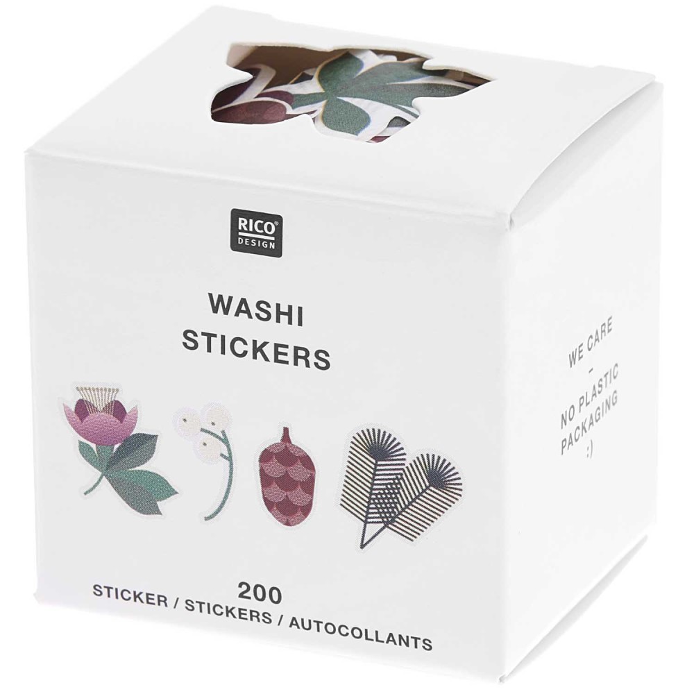 Naklejki washi Christmas Rocks! - Rico Design - Helleborus, 200 szt.