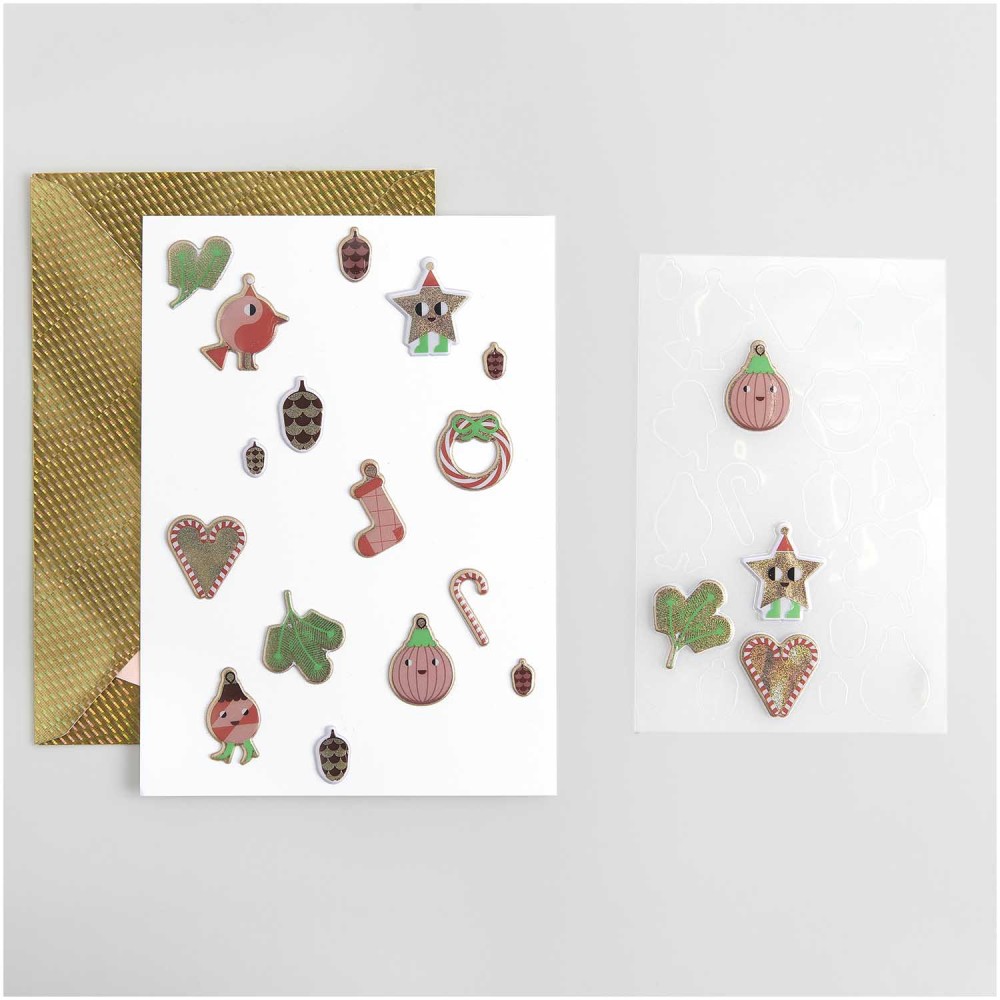Puffy 3D stickers, Christmas Rocks! - Paper Poetry - Airbrush, 18 pcs.