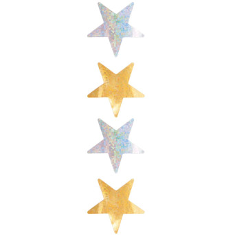 Stickers, Christmas Rocks! Stars - Paper Poetry - gold and silver holo, 120 pcs.