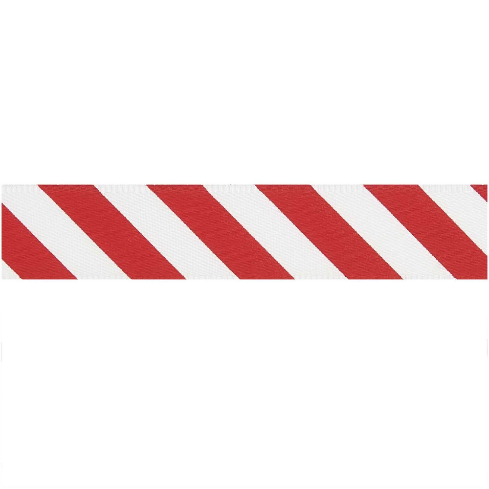 Polyester ribbon, Stripes - Paper Poetry - white and red, 1,6 cm x 3 m