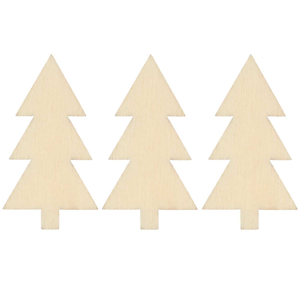 Wooden confetti Fir Tree - Rico Design - natural, 36 pcs.