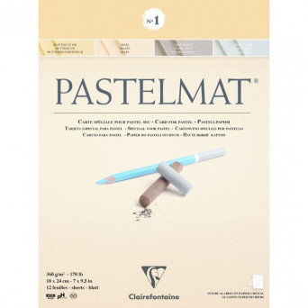 Papier do pasteli suchych Pastelmat - Clairefontaine - nr 1, 18 x 24 cm, 360g, 12 ark.