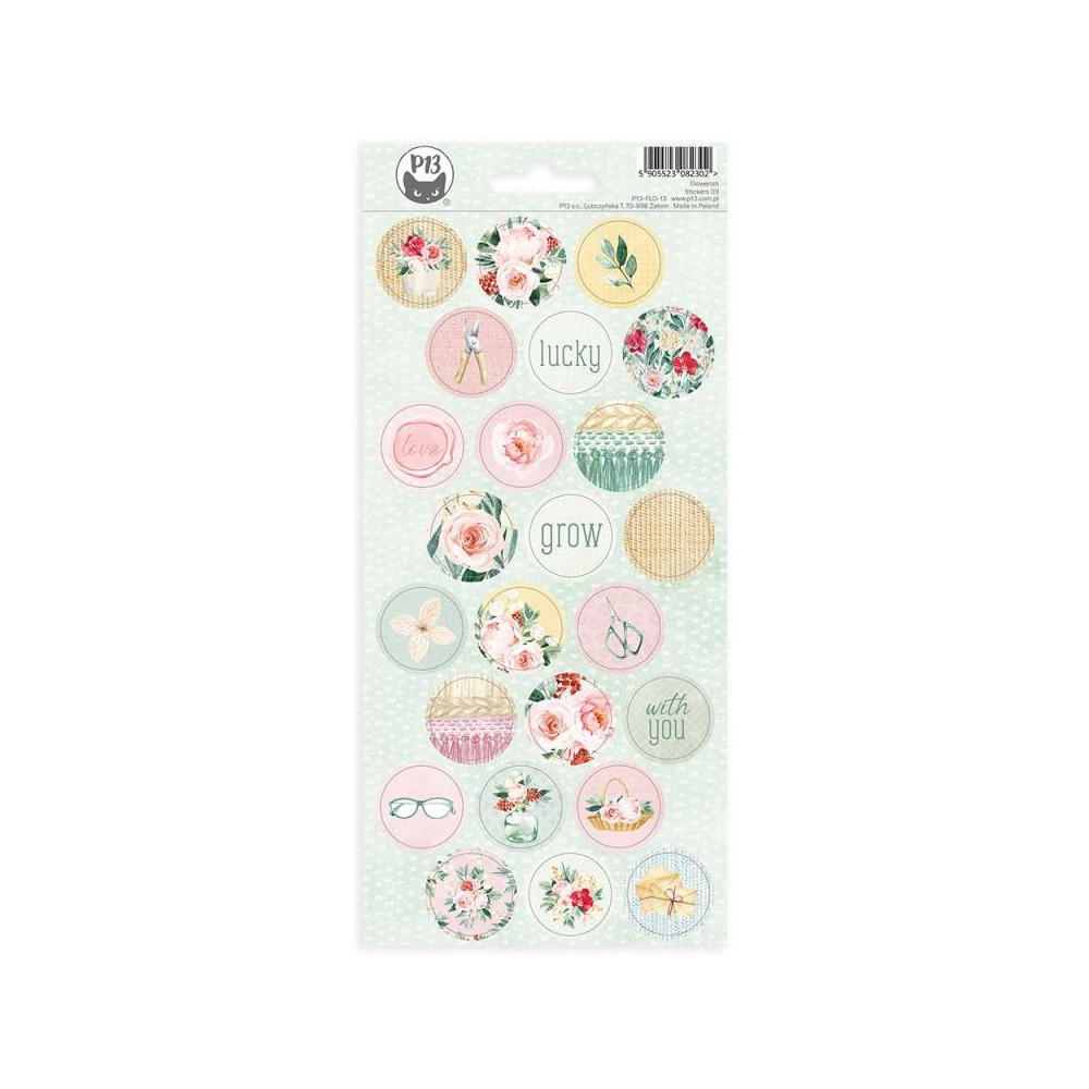 Set of paper stickers 10,5 x 23 cm - Piątek Trzynastego - Flowerish 03