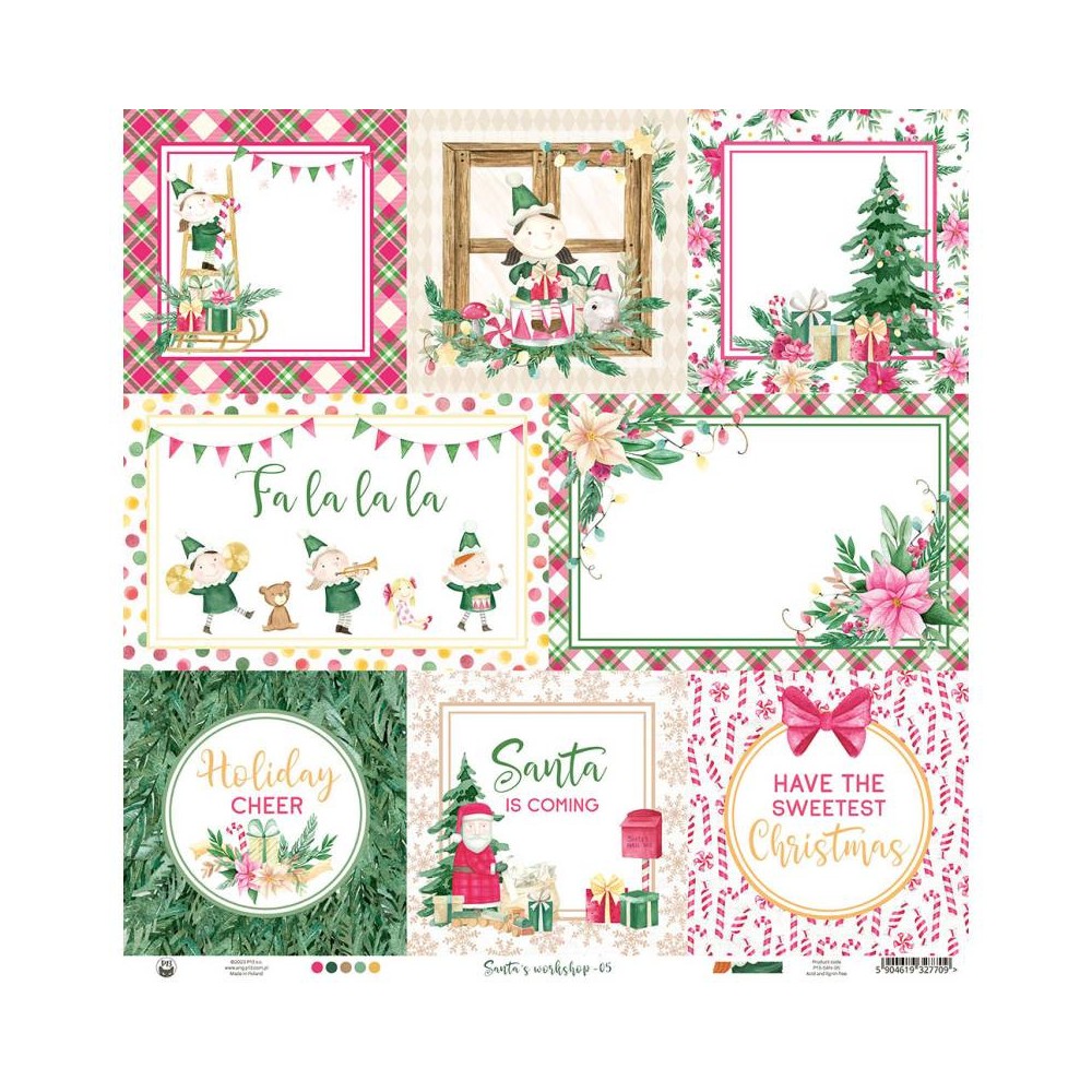 Papier do scrapbookingu 30,5 x 30,5 cm - Piątek Trzynastego - Santa's Workshop 05