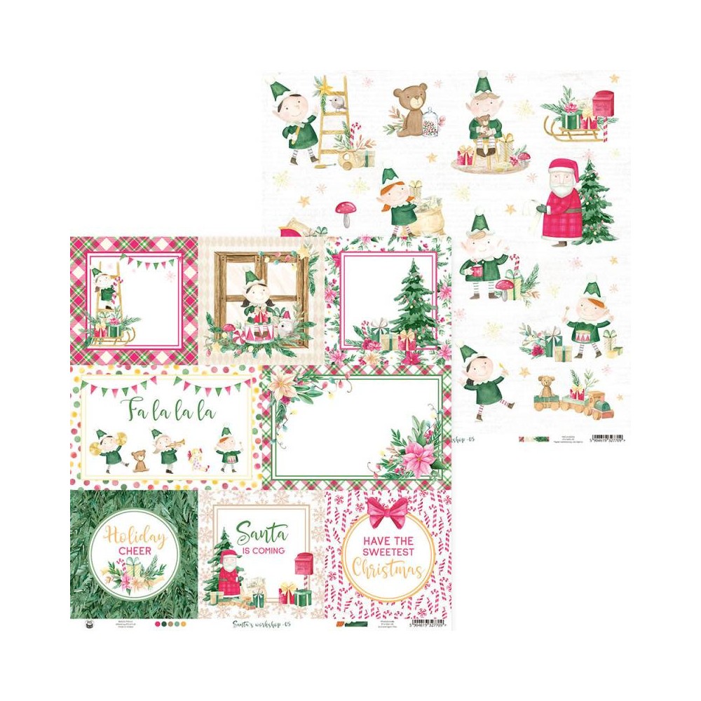 Papier do scrapbookingu 30,5 x 30,5 cm - Piątek Trzynastego - Santa's Workshop 05