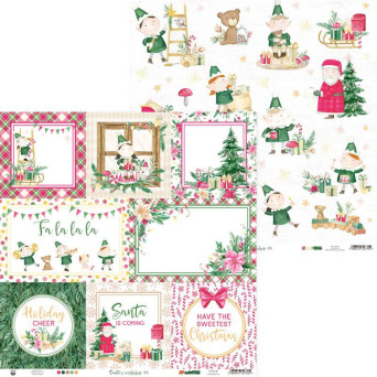 Papier do scrapbookingu 30,5 x 30,5 cm - Piątek Trzynastego - Santa's Workshop 05