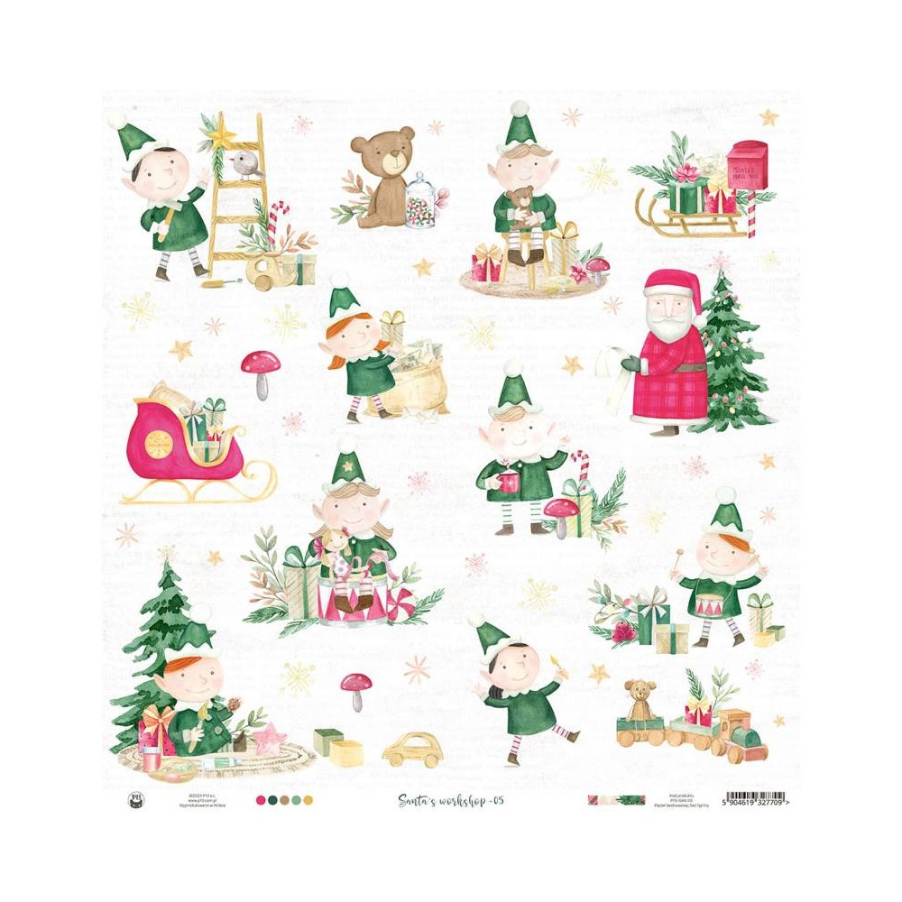 Scrapbooking paper 30,5 x 30,5 cm - Piątek Trzynastego - Santa's Workshop 05