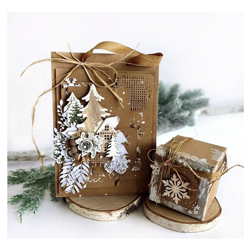 Drewniane Domki - DpCraft - naturalne, 7 szt.