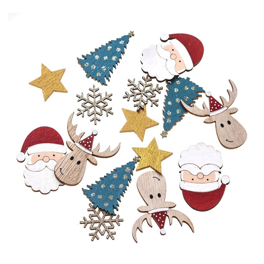 Wooden Christmas motifs - DpCraft - multicolor, 15 pcs.