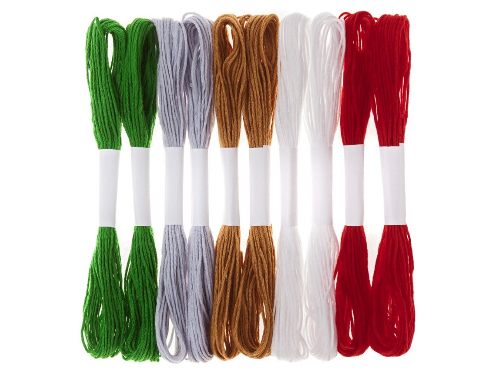 Set of stranded cotton, Christmas - DpCraft - 10 pcs.