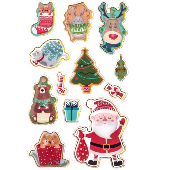 Epoxy 3D Stickers Christmas - DpCraft - 12 pcs.