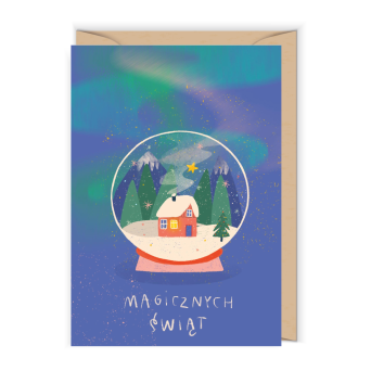 Greeting card 12 x 17 cm - Cudowianki - Magic Snowball