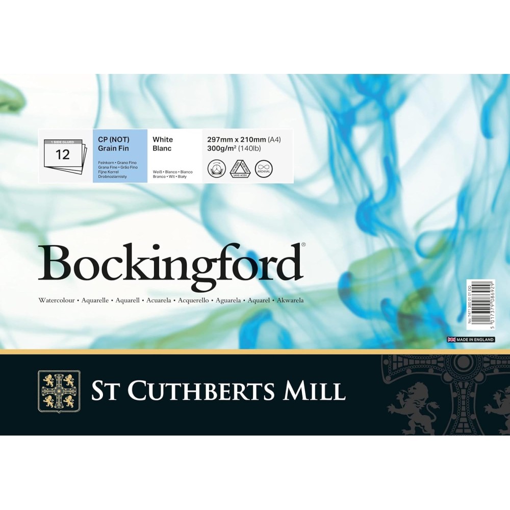 Blok do akwareli Bockingford - cold press, 21 x 29,7 cm, 300 g, 12 ark.