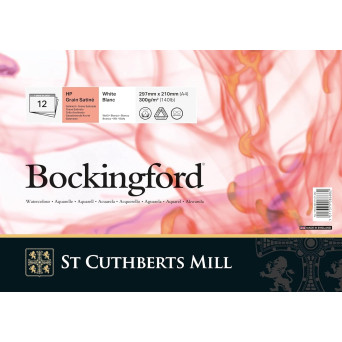 Bockingford Watercolor paper pad - hot press, 21 x 29,7 cm, 300 g, 12 sheets