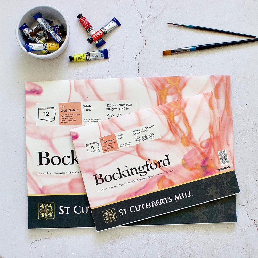 Blok do akwareli Bockingford - hot press, 21 x 29,7 cm, 300 g, 12 ark.