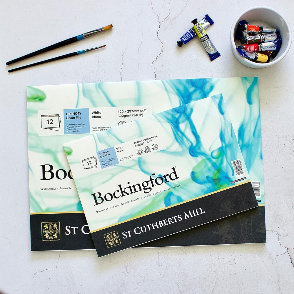 Bockingford Watercolor paper pad - cold press, 29,7 x 42 cm, 300 g, 12 sheets