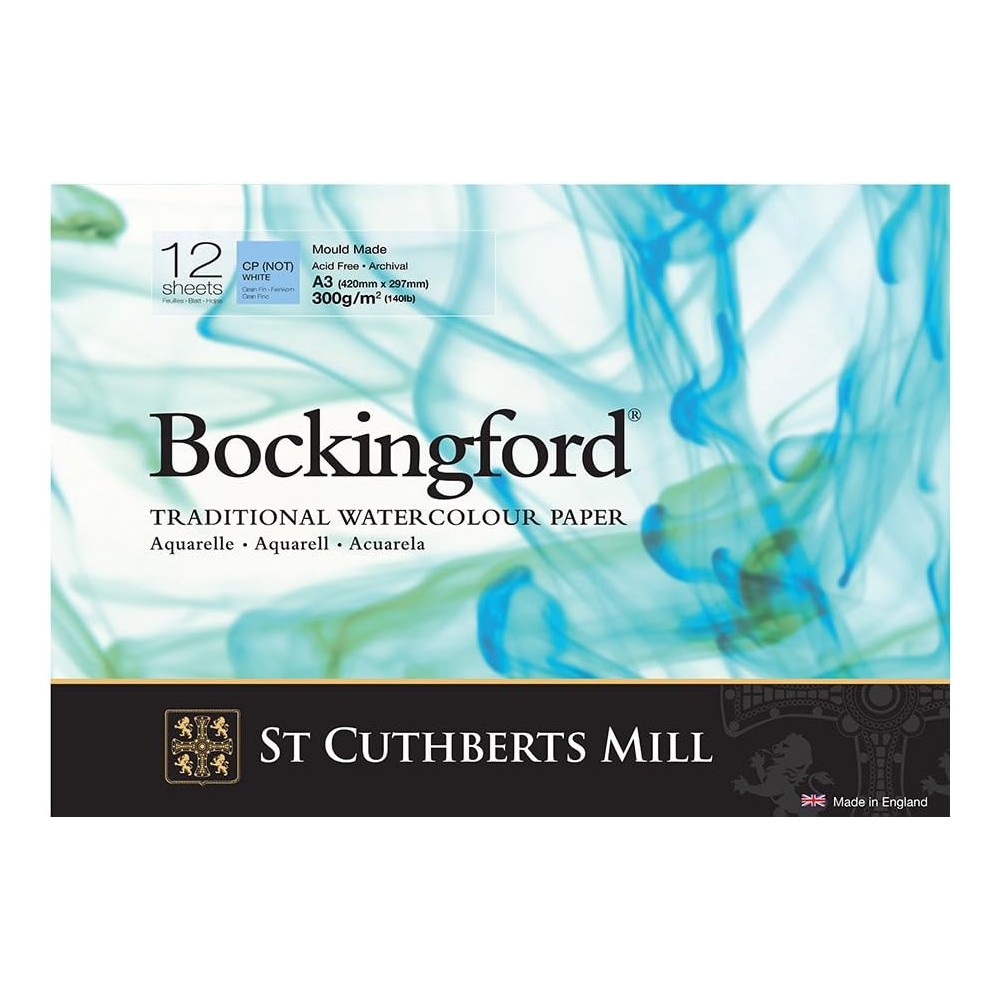 Blok do akwareli Bockingford - cold press, 29,7 x 42 cm, 300 g, 12 ark.