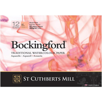 Blok do akwareli Bockingford - hot press, 29,7 x 42 cm, 300 g, 12 ark.