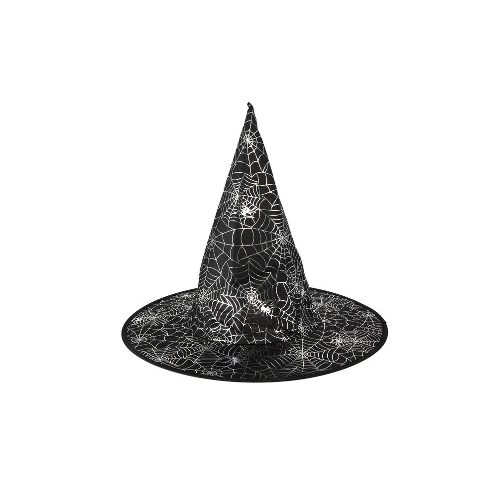 Witch hat with Spider Web print - black, 38 x 32 cm