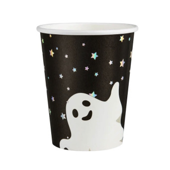 Paper Cups Halloween Ghost - 9 cm, 220 ml, 6 szt.