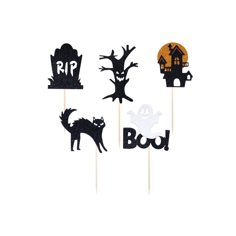 Cupcakes Halloween Boo! toppers - 5 pcs.