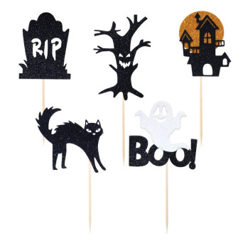 Toppery do muffinek Halloween Boo! - 5 szt.