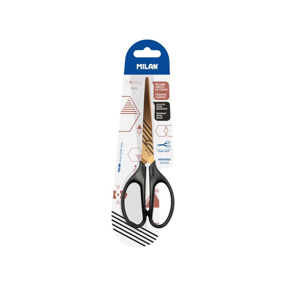 Office Copper scissors - Milan - black, 17 cm