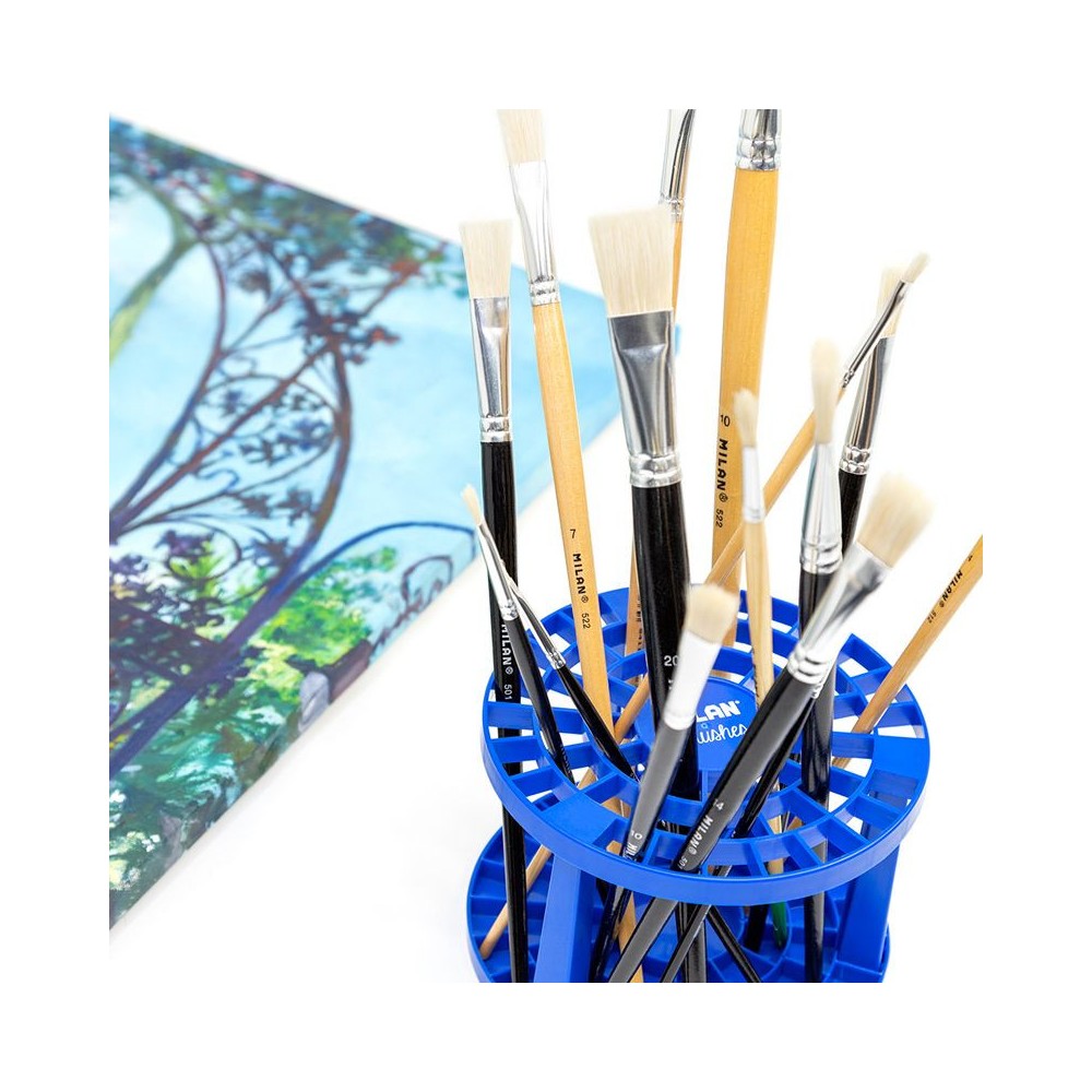 Plastic brush holder - Milan - blue