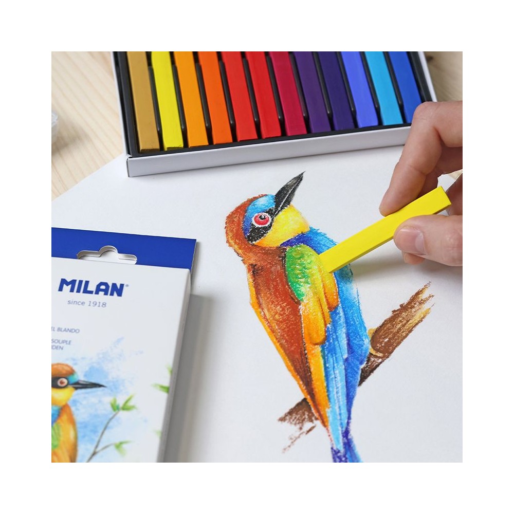 Set of soft dry pastels - Milan - 12 pcs.