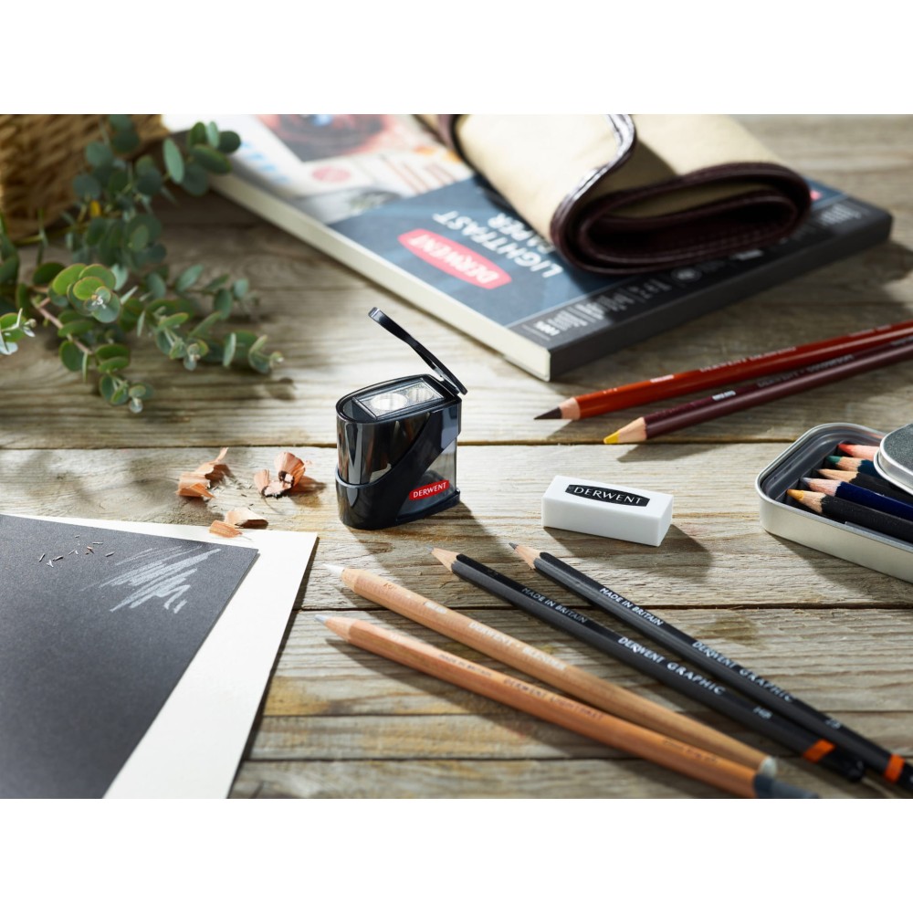 Twin hole pencil sharpener - Derwent - black