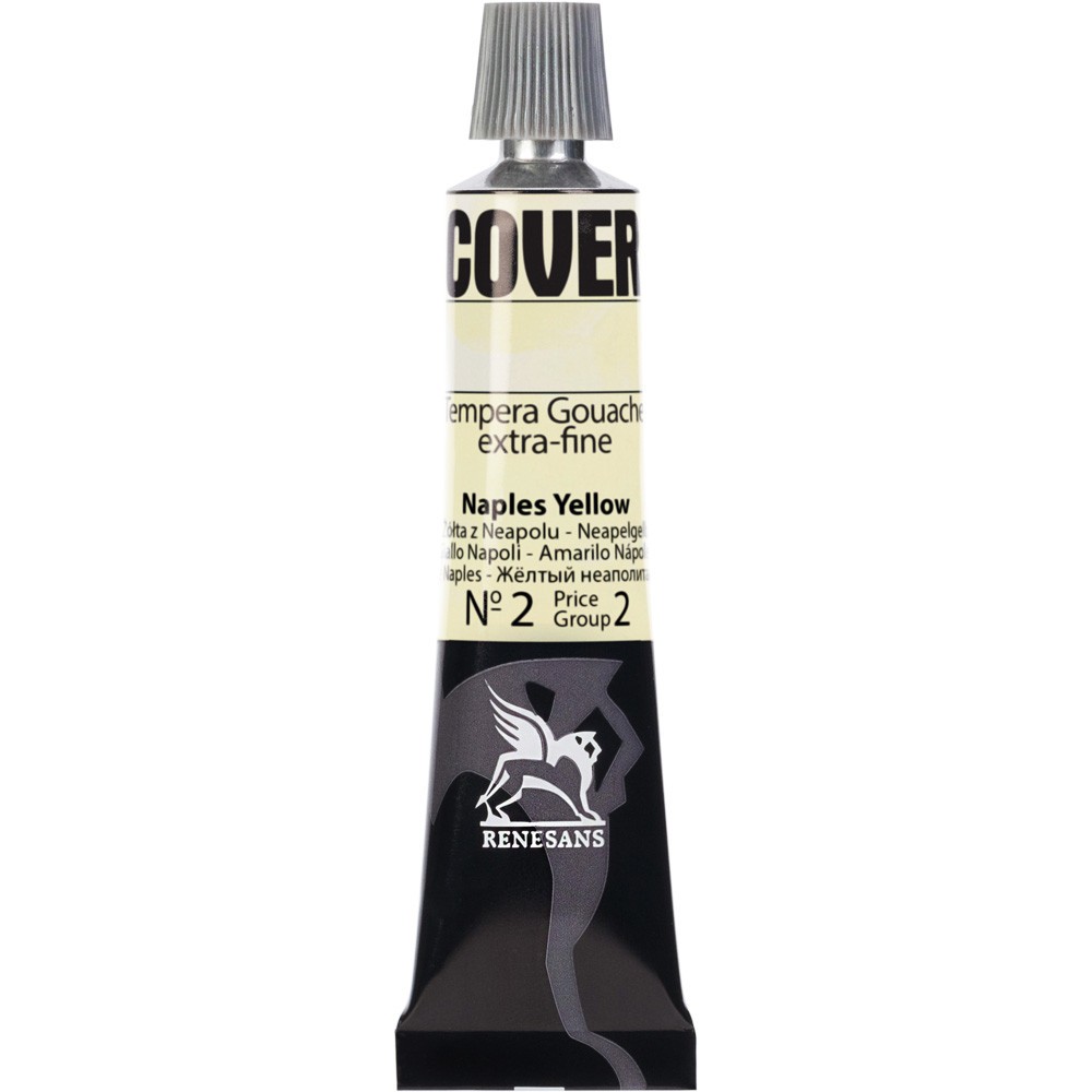 Farba Tempera Cover - Renesans - 02, żółta z Neapolu, 20 ml