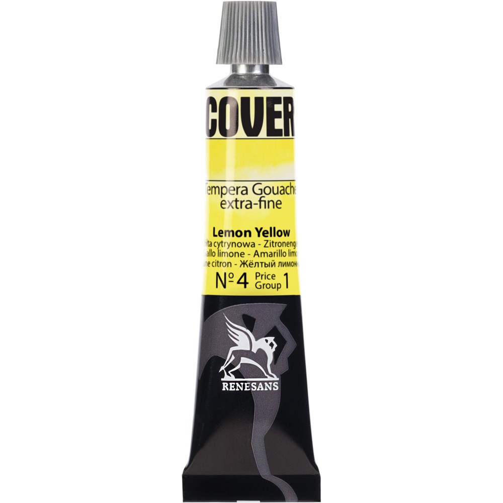 Farba Tempera Cover - Renesans - 04, żółta cytrynowa, 20 ml