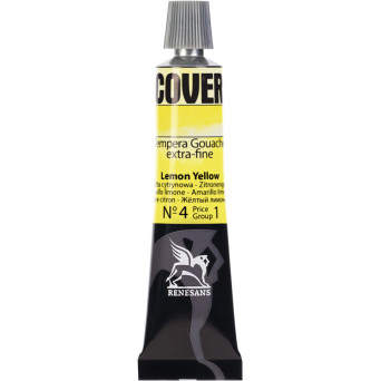 Tempera Gouache Cover - Renesans - 04, Lemon Yellow, 20 ml