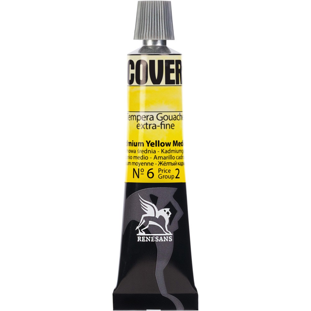 Farba Tempera Cover - Renesans - 06, żółta kadmowa średnia, 20 ml