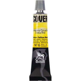 Tempera Gouache Cover - Renesans - 06, Cadmium Yellow Medium, 20 ml