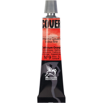 Tempera Gouache Cover - Renesans - 09, Cadmium Orange, 20 ml