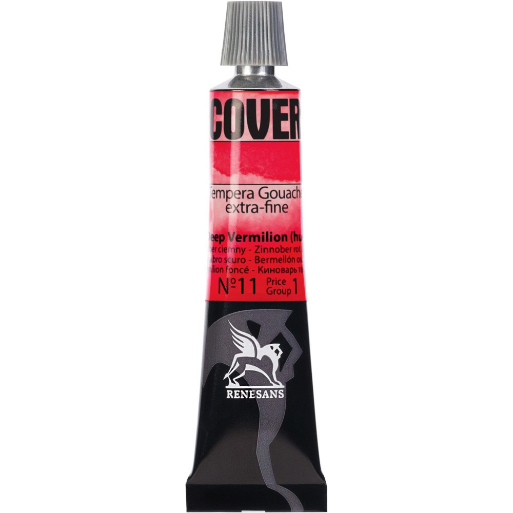 Farba Tempera Cover - Renesans - 11, cynober ciemny, 20 ml