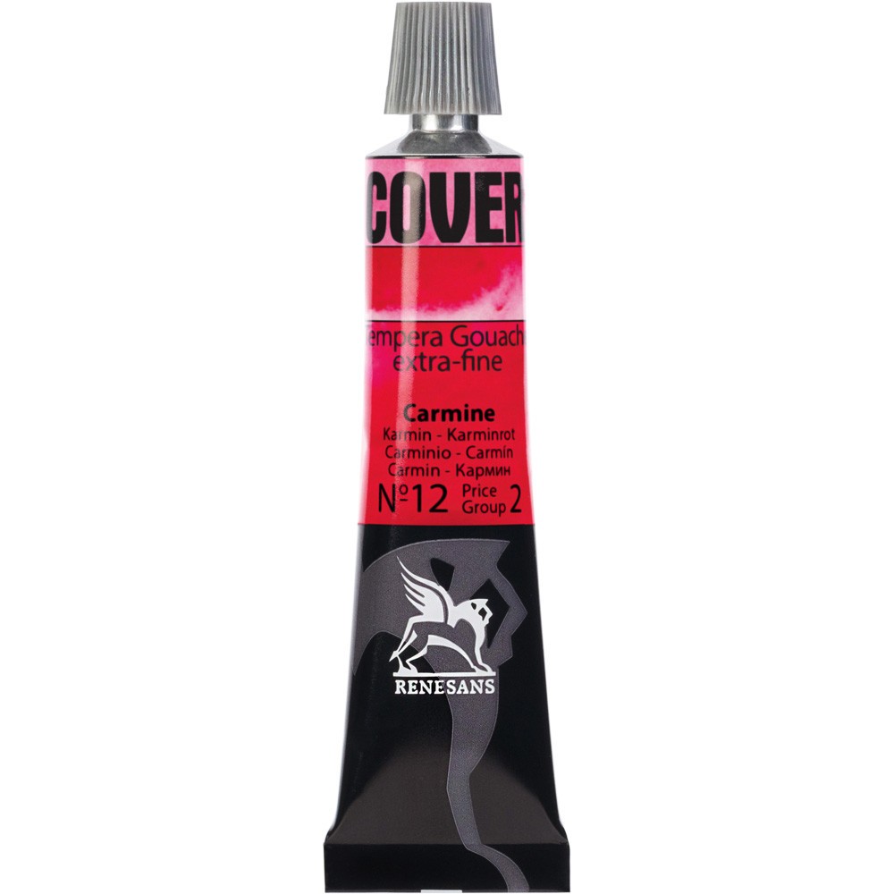 Farba Tempera Cover - Renesans - 12, karmin, 20 ml