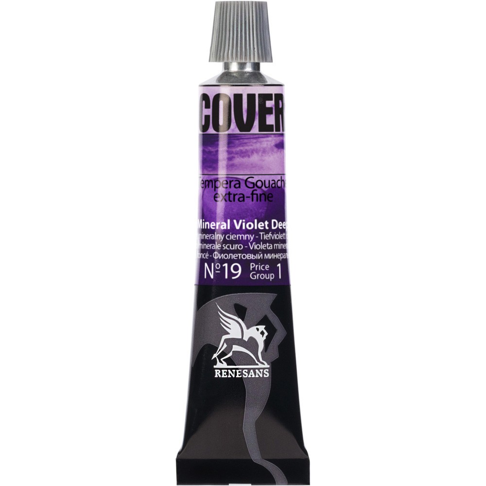 Farba Tempera Cover - Renesans - 19, fiolet mineralny ciemny, 20 ml