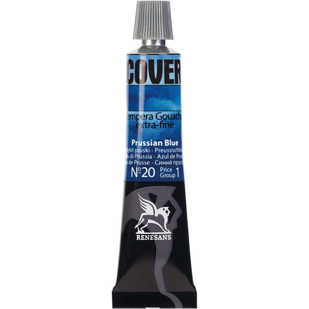Farba Tempera Cover - Renesans - 20, błękit pruski, 20 ml