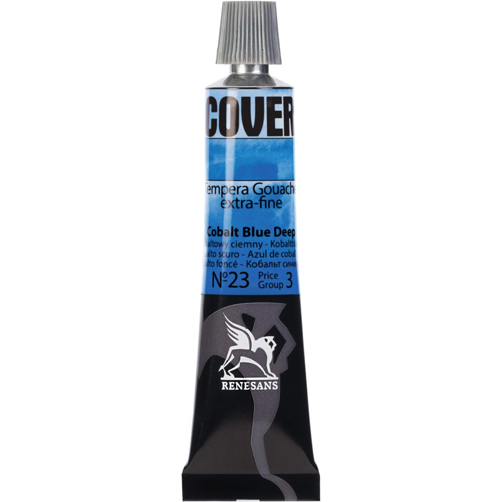 Farba Tempera Cover - Renesans - 23, błękit kobaltowy ciemny, 20 ml
