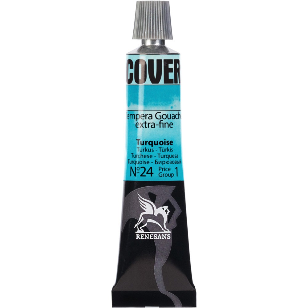Farba Tempera Cover - Renesans - 24, turkus, 20 ml